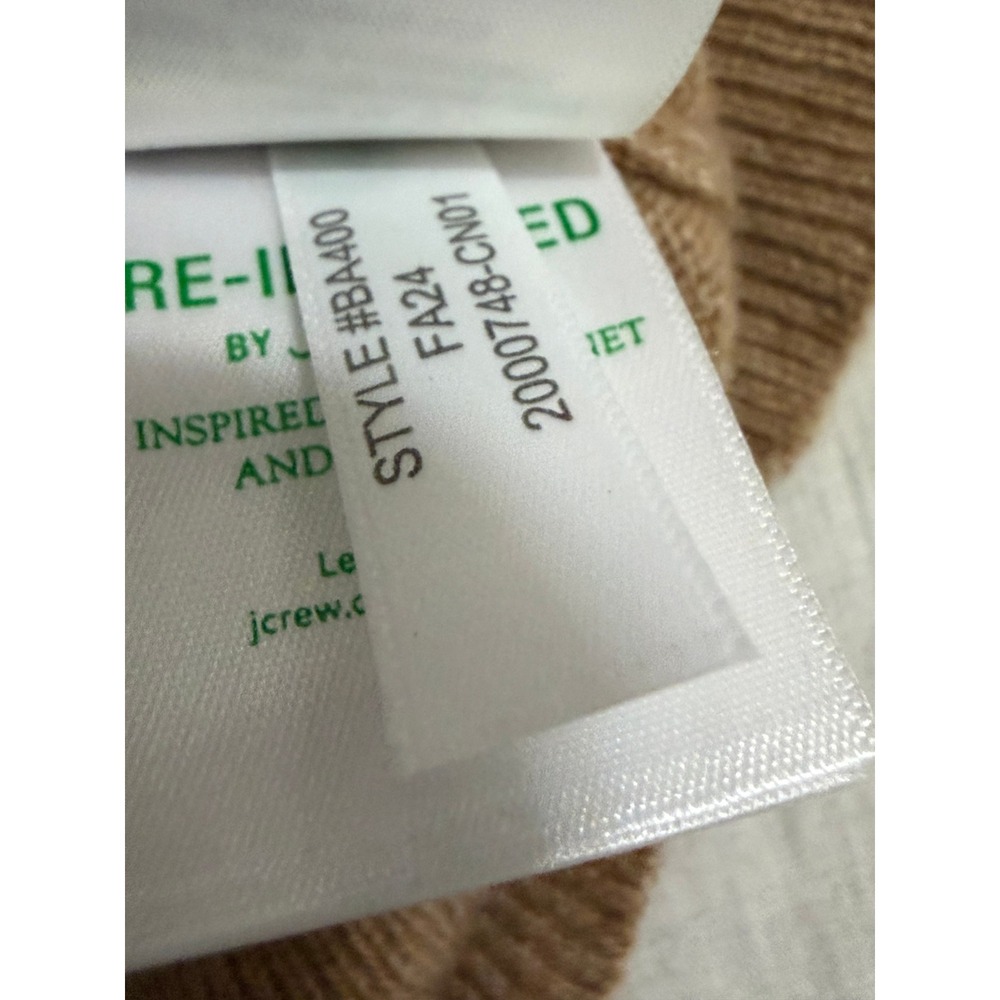 J.Crew 100% Cashmere Sweater Womens Small Tan Classic Fit Crewneck BA400 - Picture 6 of 9